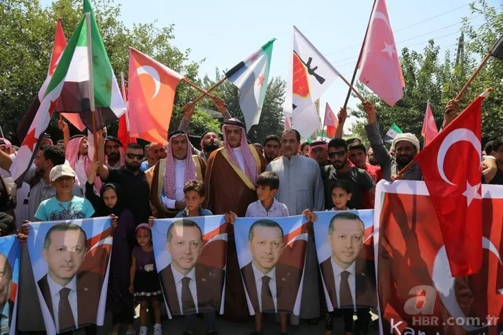 Afrin'de Türkiye ve Başkan Erdoğan'a teşekkür yürüyüşü