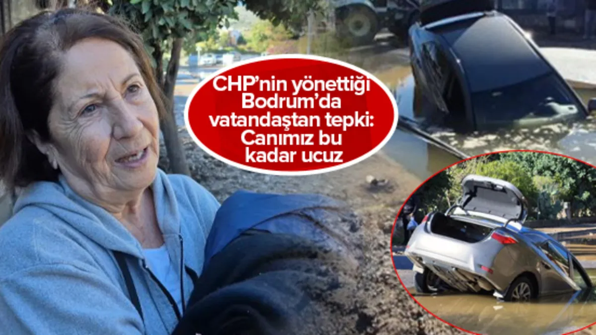 CHP'nin yönettiği Bodrum'da isale hattı patladı araç çukura düştü! "Canımız bu kadar ucuz"
