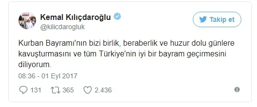 CHP lideri Kemal Kılıçdaroğlu'ndan bayram mesajı - 1