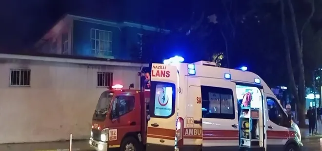 Aydın'da okul kantininde yangın paniği! İtfaiye görevlisi hastaneye kaldırıldı