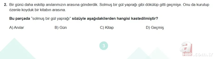 Mart ayı LGS örnek sorular listesi yayımlandı! MEB 2021 LGS sayısal - sözel örnek sorular ve cevap anahtarı 25