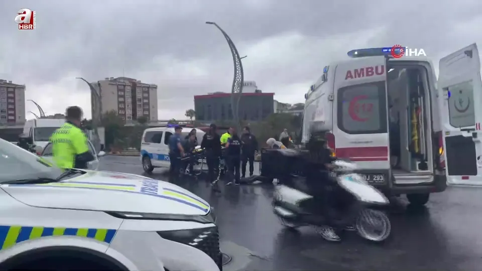 Kaygan zeminde motosiklet kazası: 1 yaralı