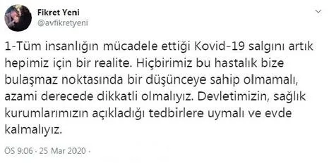 AK Parti eski Adana İl Başkanı Fikret Yeni koronavirüsü yendi, "Tedbirlere uyun" mesajı verdi - 1