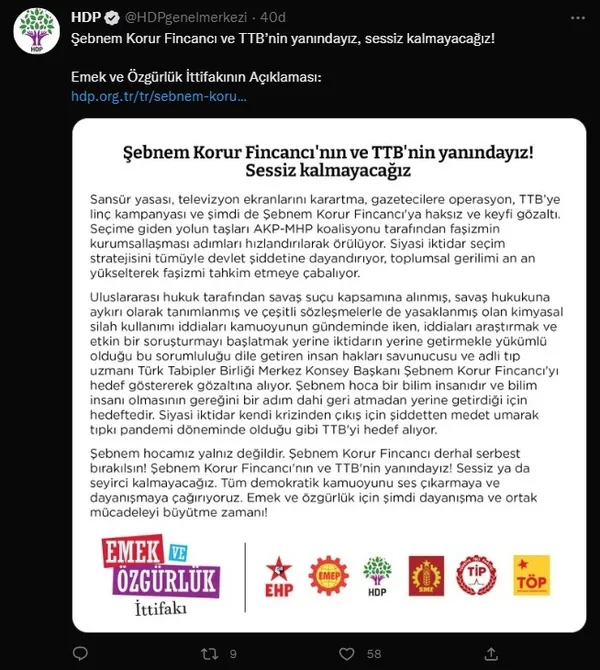FETÖ-CHP-HDP el ele: TSK’yı suçlayan Fincancı’ya hep birlikte kalkan oldular!