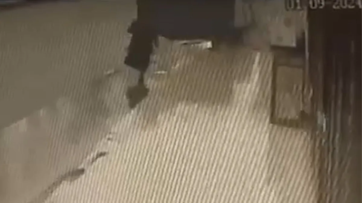 Rüzgarın savurduğu reklam tabelası yaşlı kadının üzerine düştü! O anlar kameralara yansıdı