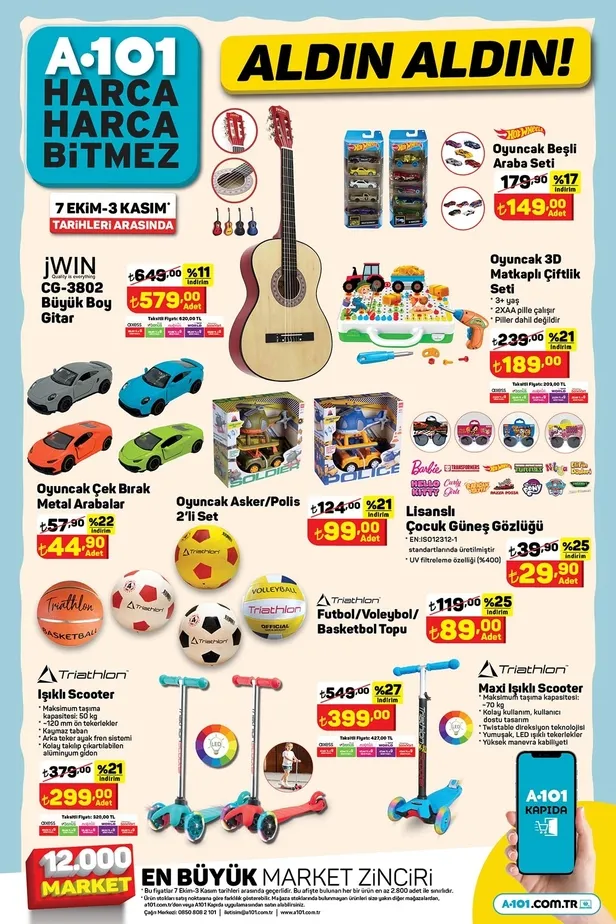 20 Ekim A101 aktüel ürünler kataloğu yayınladı! A101’de sıvı yağı 179 TL’ye, fön makinesi 349 TL’ye, sürahi 34,90 TL’ye, kitaplık 590 TL’ye satışa sunuluyor. - 15