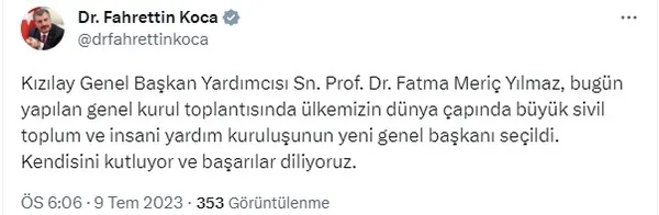 Kızılay’ın Genel Başkanı Prof. Dr. Fatma Meriç Yılmaz oldu | Fatma Meriç Yılmaz kimdir?