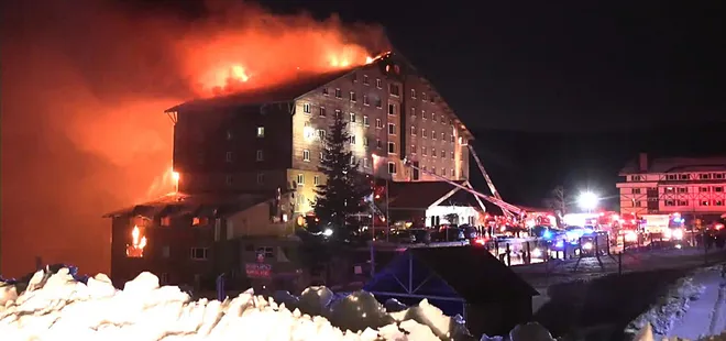 Bolu'daki otel yangını faciasında dehşete düşüren anlar! Çarşafla hayata tutunma çabası kameralarda