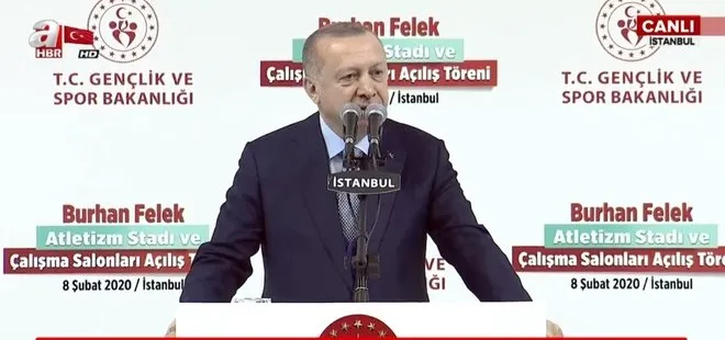 Başkan Erdoğan’dan Burhan Felek Atletizm Pistinin Açılış Töreni’nde önemli açıklamalar