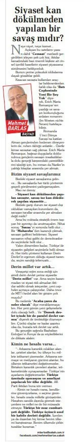 Vesayet odaklarına ve milli irade düşmanlarına karşı hep dik durdu! İşte Mehmet Barlas'ın o dönemlere ışık tutan yazıları - 6