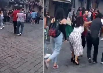 Taksim'de kavga: Cam parçalarıyla saldırdı