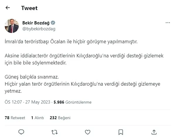 Son dakika | Bakan Bozdağ Kılıçdaroğlu'nun "teröristbaşı ile görüşme" sözlerini yalanladı: İddialar PKK'nın Kılıçdaroğlu'na desteğini gizlemek için - 1