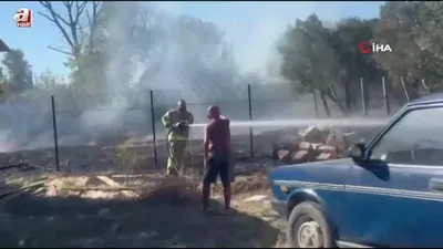 Erdek’te anız yangını çevreye sıçradı