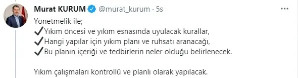 Çevre ve Şehircilik Bakanlığı "yıkım yönetmeliği" hazırlayacak | Bakanı Murat Kurum duyurdu - 3
