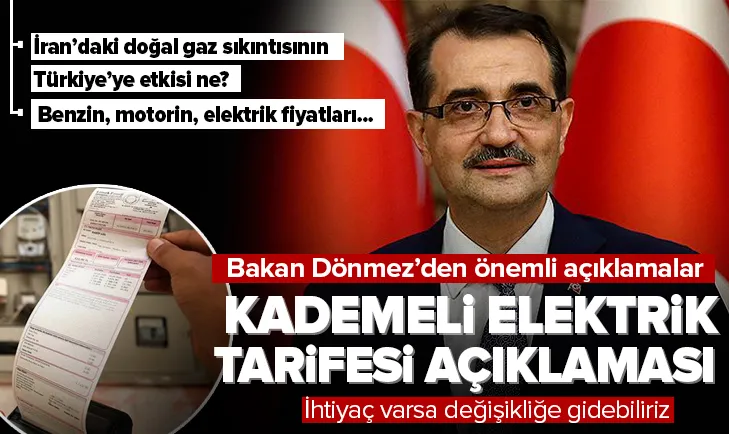 Bakan Dönmezden kademeli elektrik açıklaması