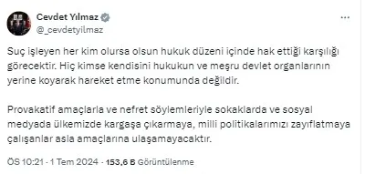 Bakan Yerlikaya’dan Kayseri’deki olaylara ilişkin açıklama: 63 hesap ile ilgili soruşturma başlatıldı | 6 gözaltı var