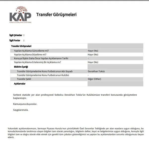 Son dakika: Trabzonspor, Dorukhan Toköz'ü KAP'a bildirdi - 1