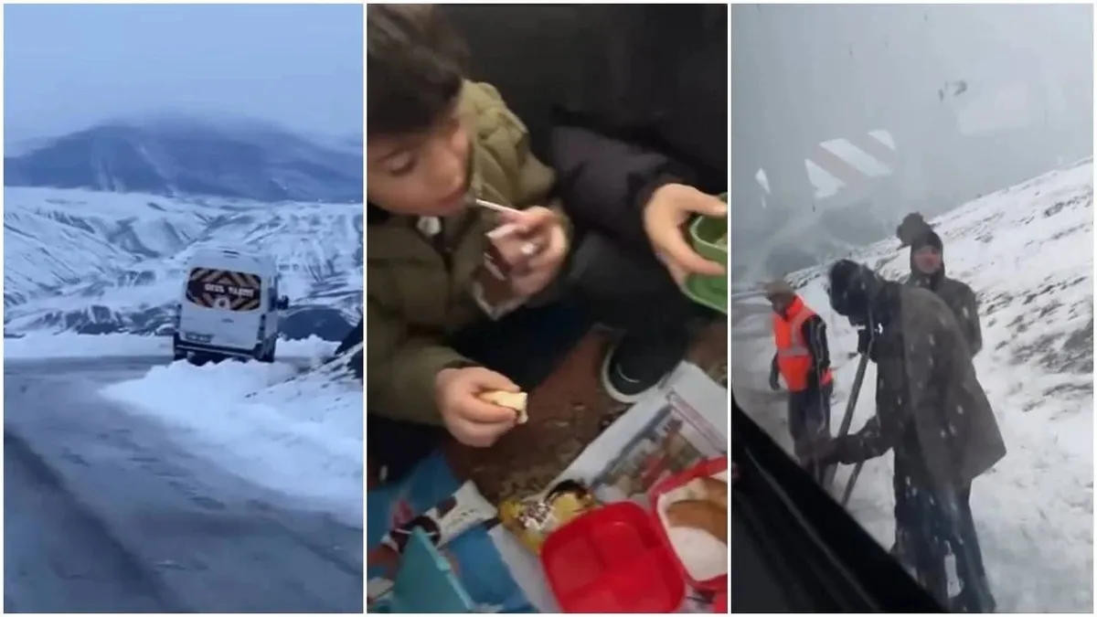 Erzincan'da servis kara saplandı