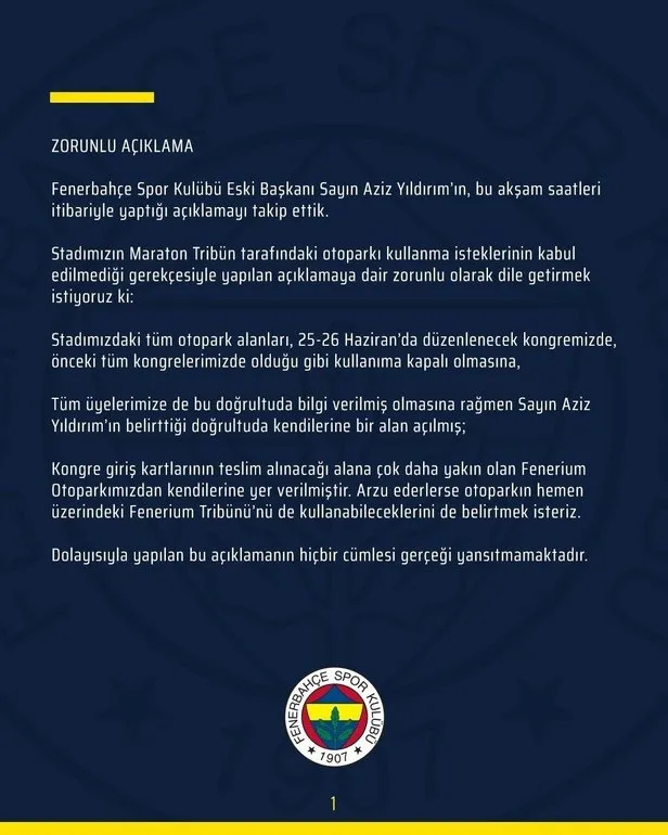 Eski Fenerbahçe Başkanı Aziz Yıldırım'dan flaş "kongre" açıklaması ve Fenerbahçe’den cevap - 5