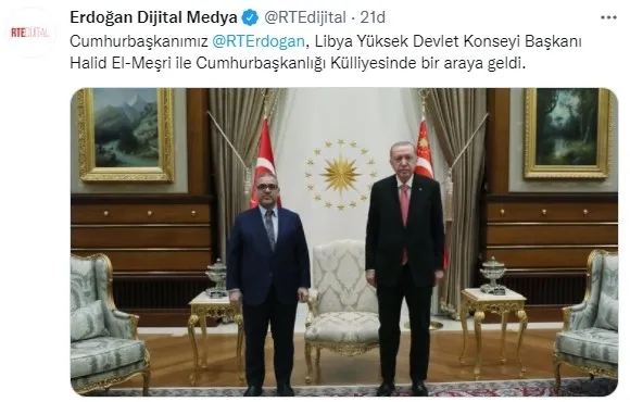 Başkan Erdoğan Libya Yüksek Devlet Konseyi Başkanı Halid El-Meşri’yi kabul etti - 1