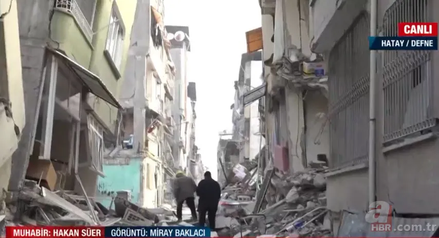 Korku filmini aratmayan görüntüler! Hatay Defne’de sokaklar enkaz yığını | A Haber görüntüledi 3