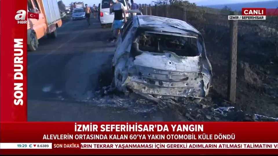 Son dakika: İzmir’de 50’den fazla araç 1 saatte küle döndü | A Haber olay yerinde...