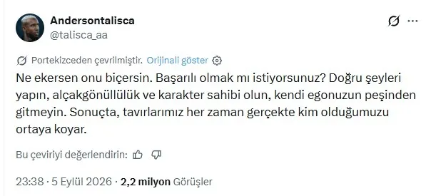 1788646970487.jpg Derbi sonrası Anderson Talisca’dan olay paylaşım: Ne ekersen onu biçersin - 1