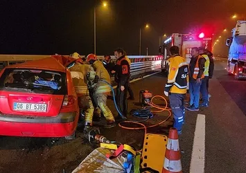 Düzce'de TIR ile otomobil çarpıştı! 4 yaralı