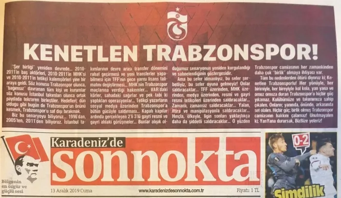 Trabzon'da yerel medyadan tek manşet: "Kenetlen Trabzonspor" - 2