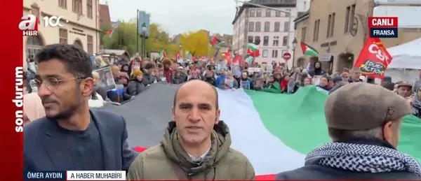 Dünya Gazze için ayakta! A Haber Filistin’e destek gösterilerini İngiltere, Fransa ve Almanya’dan aktardı