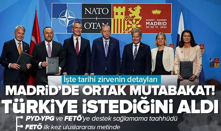 Türkiye, İsveç ve Finlandiya ortak mutabakat imzaladı! Başkan Erdoğan’ın katıldığı Madrid’deki 4’lü Zirve sona erdi