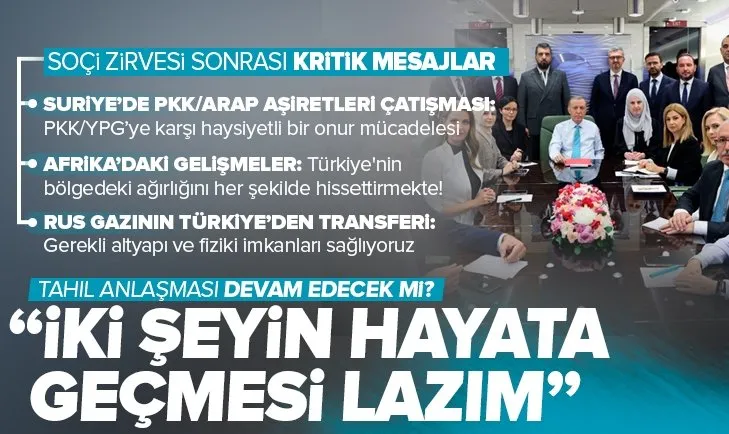 Başkan Erdoğan’dan Soçi dönüşü kritik mesajlar
