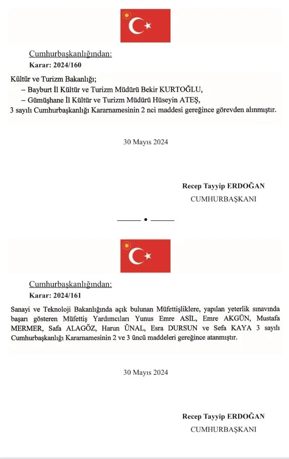 Atama kararları Resmi Gazete’de yayımlandı