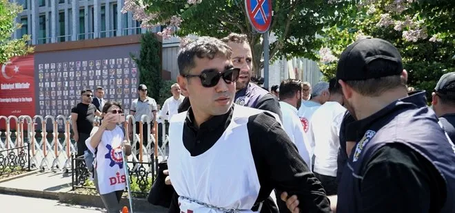 İBB önünde zincirli eylem! Kendilerini korkuluklara bağladılar