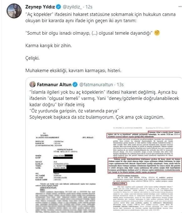 Fatmanur Altun’a hakaret eden Nazan Demir’e beraat! AK Parti’den tepki yağdı: Hukukun canına okuyan karar!