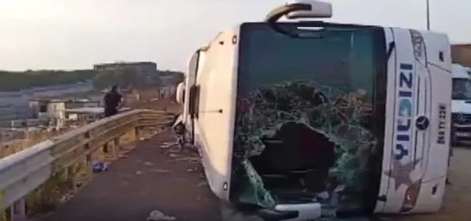 Kuzey Marmara Otoyolu'nda yolcu otobüsü devrildi! Ölü ve yaralılar var