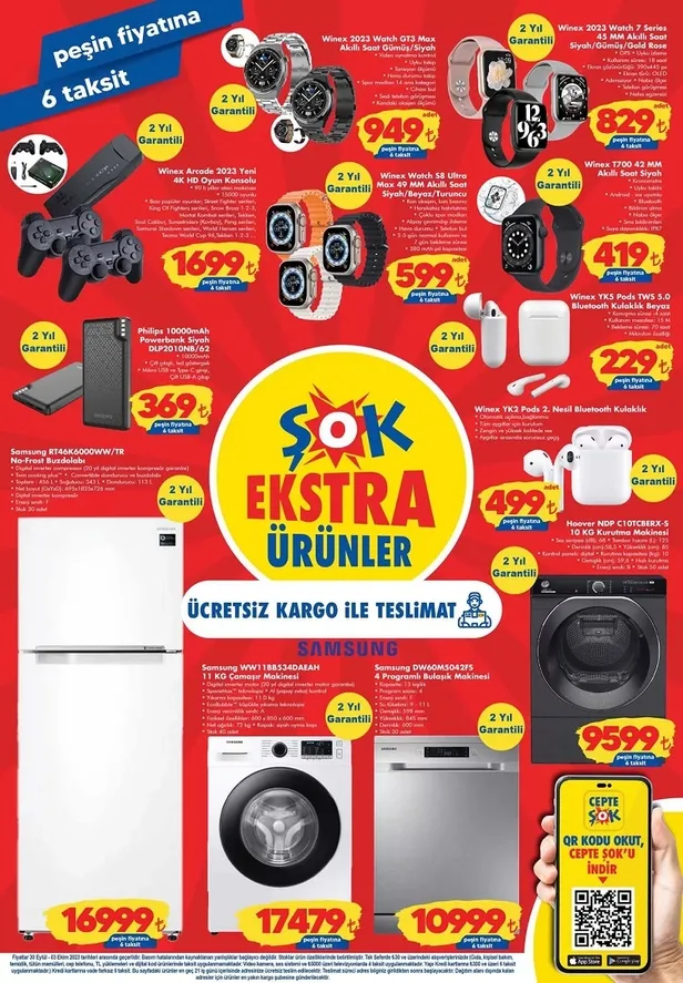 1 Ekim ŞOK aktüel ürünler kataloğu yayınladı! ŞOK’ta 1.699 TL oyun konsolu, 829 TL’ye akıllı saat, 229 TL’ye kablosuz kulaklık ve daha onlarca ürün indirimde… - 1