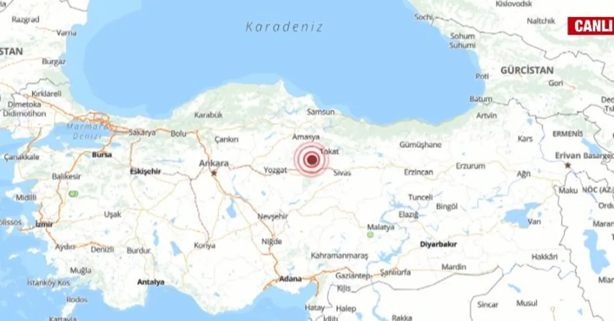 Tokat’ta 4 büyüklüğünde deprem