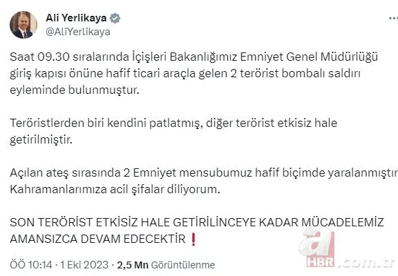 Ankara’da İçişleri Bakanlığı’na terör saldırısı girişimi! Hükümetten sert tepki...