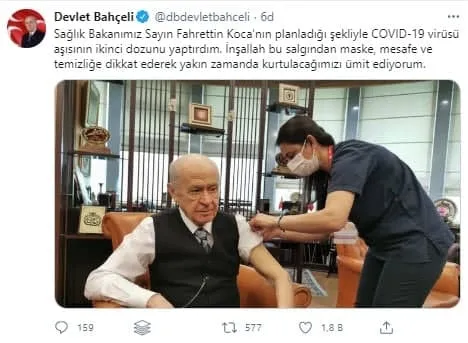 Son dakika: Başkan Erdoğan ve MHP lideri Bahçeli ikinci doz aşısını yaptırdı - 2