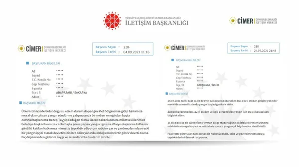 İletişim Başkanı Fahrettin Altun CİMER'e atılan yangınla mücadeleye destek mesajlarını yayınladı - 5