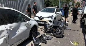 Akılalmaz kaza! Motor sürücüsünün bacağı koptu