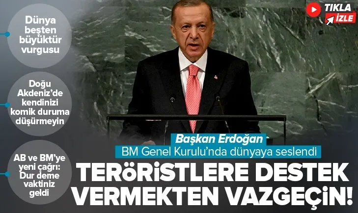 Son dakika: Başkan Erdoğan, BM Genel Kurulu’nda dünyaya seslendi: Yunanistan Ege’yi mülteci mezarlığına çevirmektedir