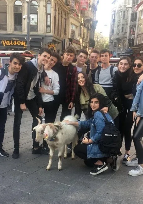 Zeynep Alkan İstanbul sokaklarında keçi gezdirdi
