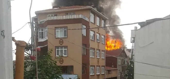 İstanbul’da binanın çatısında korkutan yangın