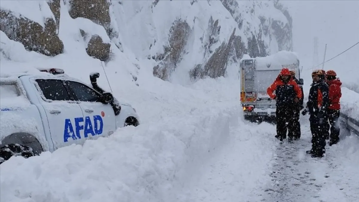 Hakkari-Çukurca kara yoluna çığ düştü