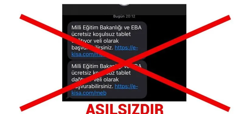 Son dakika: MEB'den 'tablet mesajı' uyarısı
