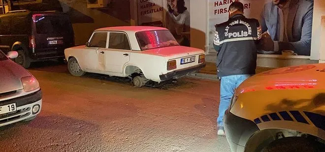 Bursa’da hırsız çaldığı arabanın lastiği patlayınca, başka aracın lastiğini söküp değiştirerek kaçtı