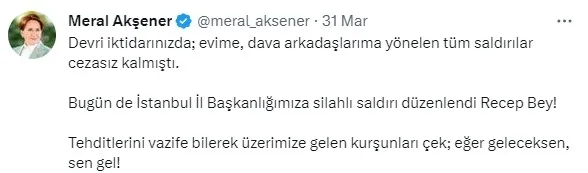 ak-partili-ahmet-buyukgumusden-meral-aksenere-silahli-saldiri-tepkisi-iyi-parti-siyasi-liderligi-zihnini-kaybe-1680462924291.jpg AK Partili Ahmet Büyükgümüş’ten Meral Akşener’e silahlı saldırı tepkisi: İYİ Parti siyasi liderliği zihnini kaybetmiş durumda - 5