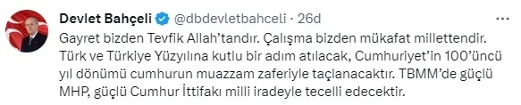MHP Genel Başkanı Devlet Bahçeli’den seçim ve ortak liste açıklaması